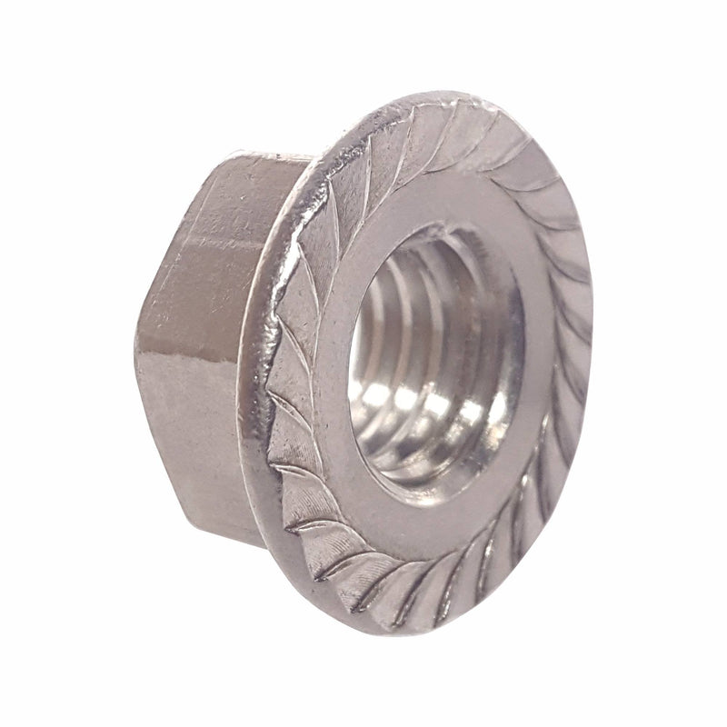 [Australia - AusPower] - Serrated Flange Nuts - 3/8"-24 (25-Pack) Fine, Plain Finish, Stainless Steel 18-8 Hex Lock Hardware Nuts for Industrial & Home Use 3/8-24 (25 Pack) 