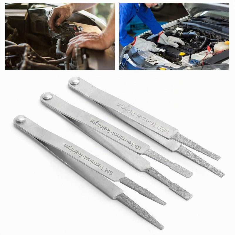 Car Terminal Cleaning Tool, 3 Pieces Metal Terminal Cleaning Tool, Electrical Connector Pliers Repair Hardware Tool