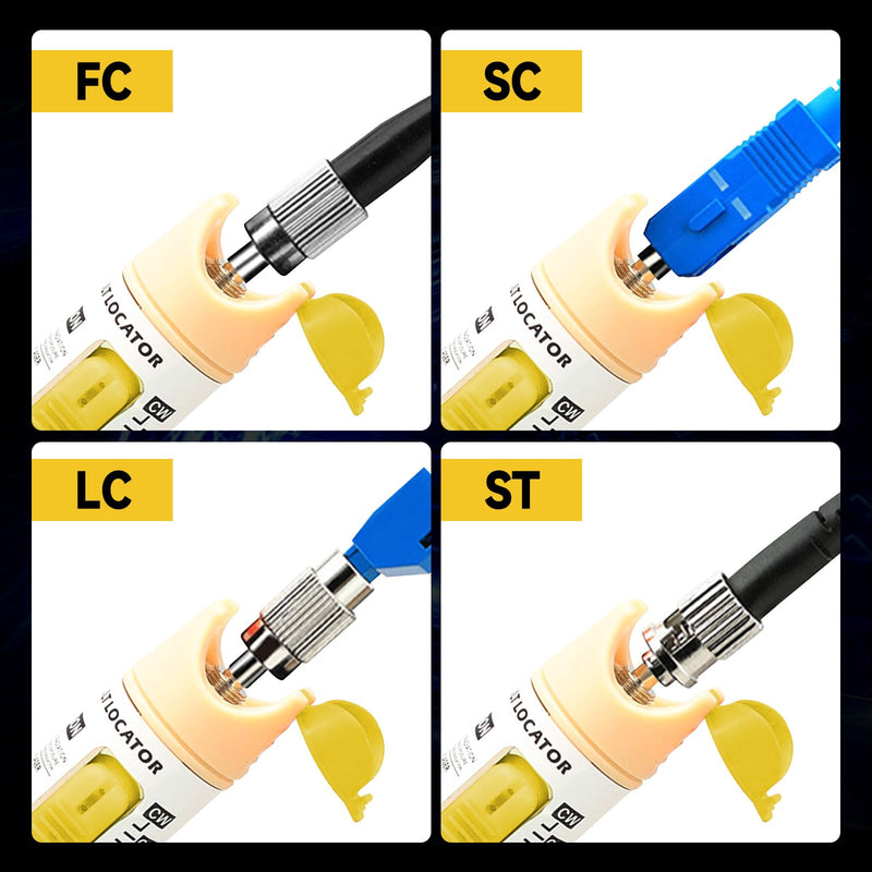 100 MW Fibre Optic Cable Tester, Fibre Optic Cable Tester, Visual Troubleshooting, Fibre Cable Tester, VFL Red Light Pen Suit for 2.5 mm FC, SC, ST Plug (Red Light 100 mW Battery Model) Rotes Licht-100mW-Batteriemodell