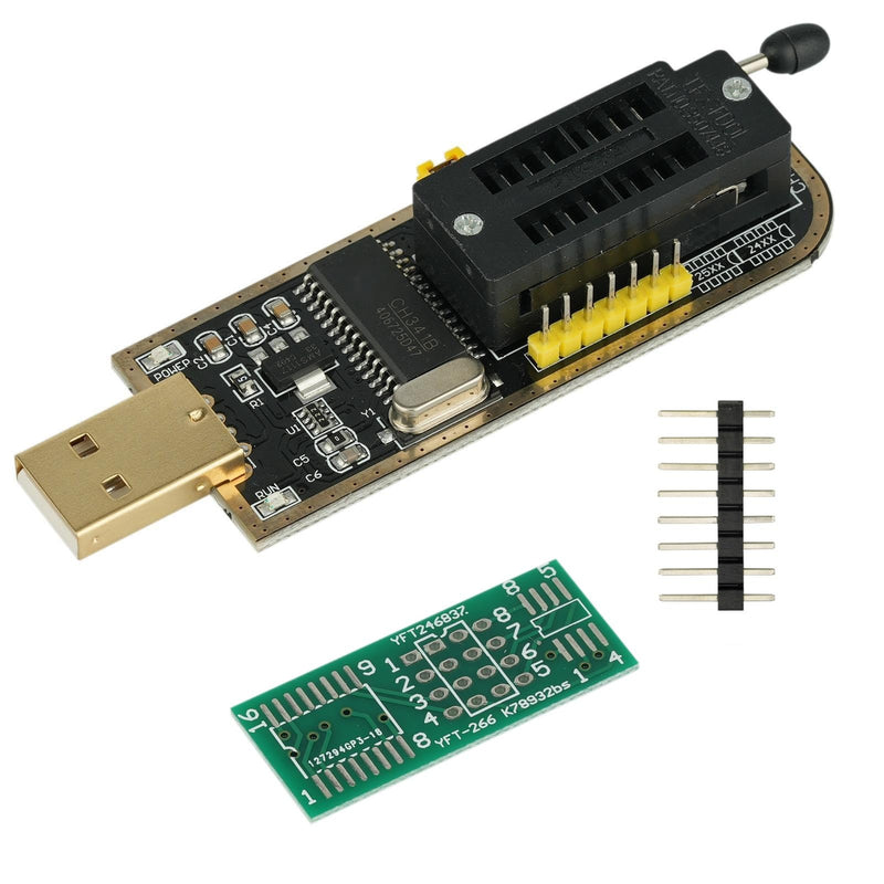 [Australia - AusPower] - 1 Sets CH341A Programmer Compatible with for EEPROM Programmer 24 25 Series Kit（CH341A + SOIC8 Clip + 1.8V Adapter + SOIC8 Adapter） 