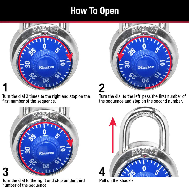 [Australia - AusPower] - Combination Lock for Gym Lockers  Master Lock Locker Combination Padlock, Pack, Blue  The Ideal Combo Lock for School/Gym Locker Security 