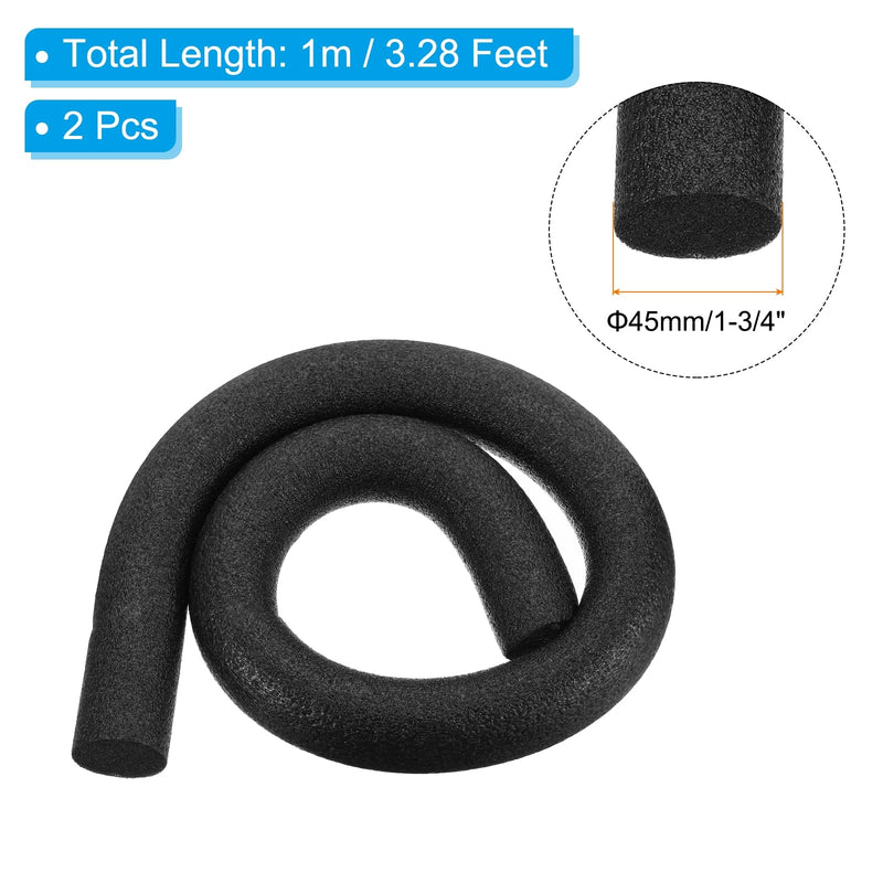 [Australia - AusPower] - PATIKIL 1-3/4 Inch x 3.28 Feet Backer Rod for Gaps and Joints, 2pcs Foam Rope Caulk Crack Joint Filler Roll Seal Weather Strip for Home Construction, Black 2 