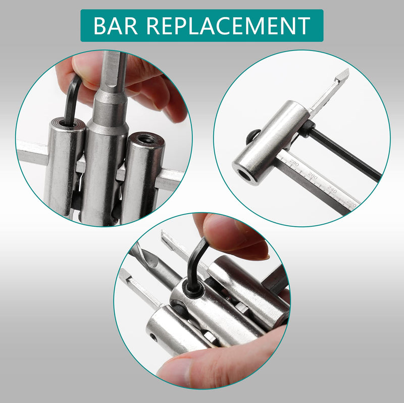 [Australia - AusPower] - Adjustable Hole Saw, 1-3/16" to 11-3/4" (30 to 300mm) Heavy Duty Adjustable Circle Cutter Drill Bit Tool for Drywall Wood Plaster, Silver S, 1-3/16" to 11-3/4" 