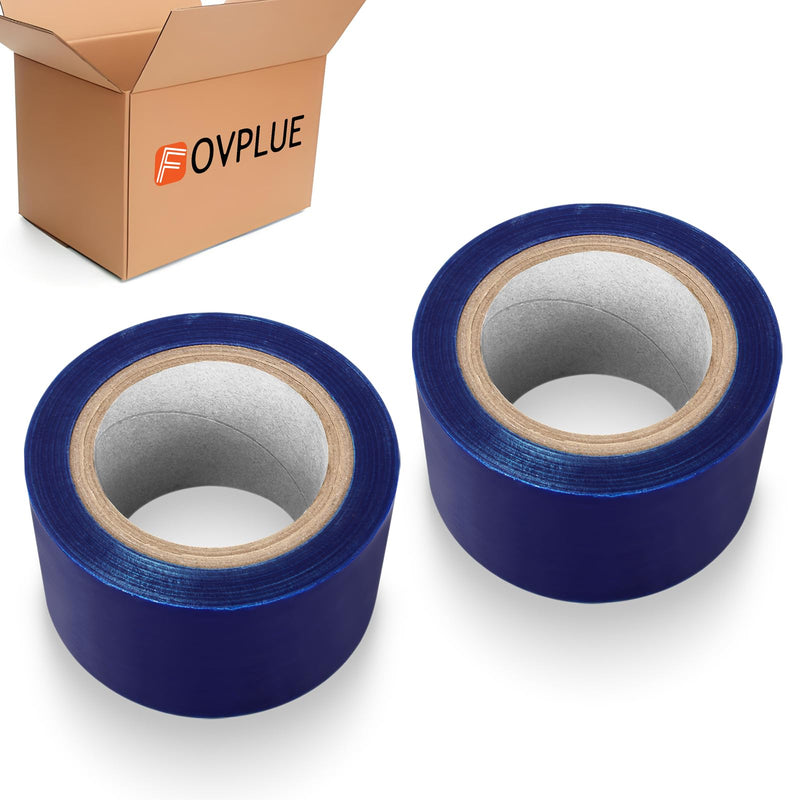 FOVPLUE Self Adhesive Surface Protective Film/Tape – 2.76in x 328ft, Blue Scratch Film Roll Universal for Motorcycle Installations, Painting, Removals, and Transport, 2-Pack 2 Pack