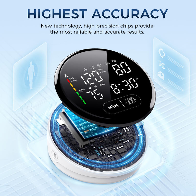 [Australia - AusPower] - Blood Pressure Monitor Upper Arm Automatic Monitors for Home Use Adjustable 8.7"-16.5" Cuff Voice Broadcast Large Backlit Display 240 Sets Memory Sphygmomanometer with Storage Bag Medium 