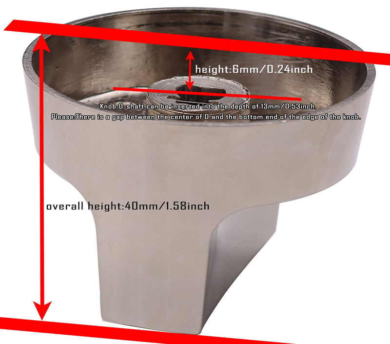 [Australia - AusPower] - Meter Star 2.25INCH/57MM OD Metal BBQ Stove Knob for 0.31INCH/8mm Shaft Valve Zinc Alloy knob,Backwards 