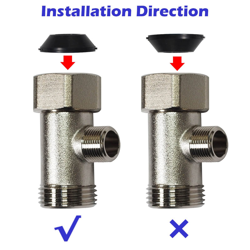Bidet T Adapter - T Valve for Bidet, 15/16″ x 15/16″ x 9/16″ or 7/8″ x 7/8″ x 3/8″, Brass Coated Nickel, 3 Way Adapter or Tee Connector