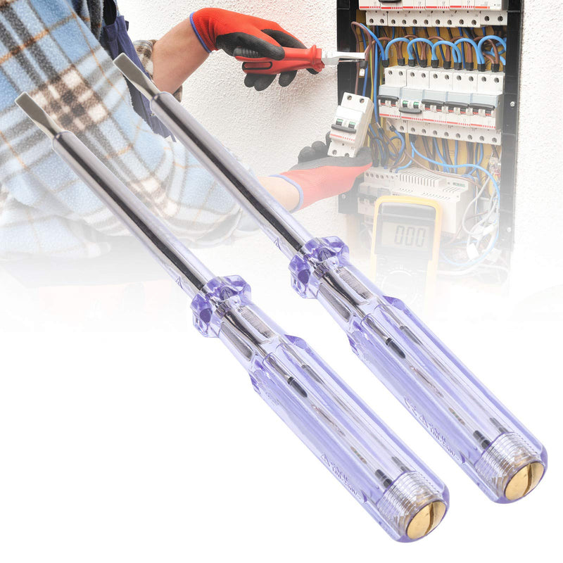 [Australia - AusPower] - Flathead Screwdriver Electric Pen Circuit Tester Pen, ANG93 AC100250V, Electric Voltage Screwdriver Bit Test Pencil, Compact Electrician Tool, Test Pencil 