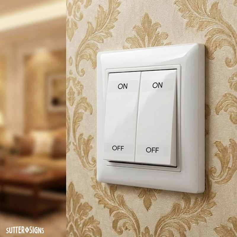 Light Switch Labels, Transparent Labels for Light Switch Identification for Home, Office, Rental, 65 Stickers per Sheet (650pcs Total)