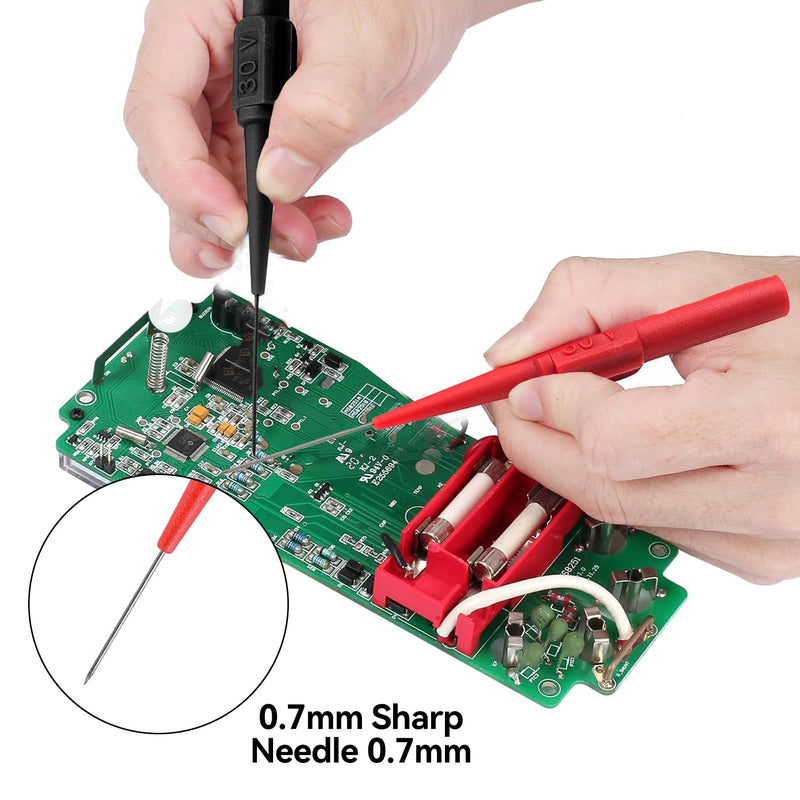 [Australia - AusPower] - Measuring Tips for Multimeters, Test Probes Multimeter Measuring Tips, Test Probes Test Probes for Multimeter, 0.7 mm Test Probe Piercing Needle Probe Test Tip for Measurement Electrical Industry Pack 