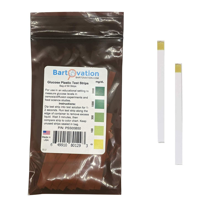[Australia - AusPower] - Scientific Glucose Test Strips for Food Science or Osmosis/Diffusion Experiments [Bag of 50 Plastic Strips] 