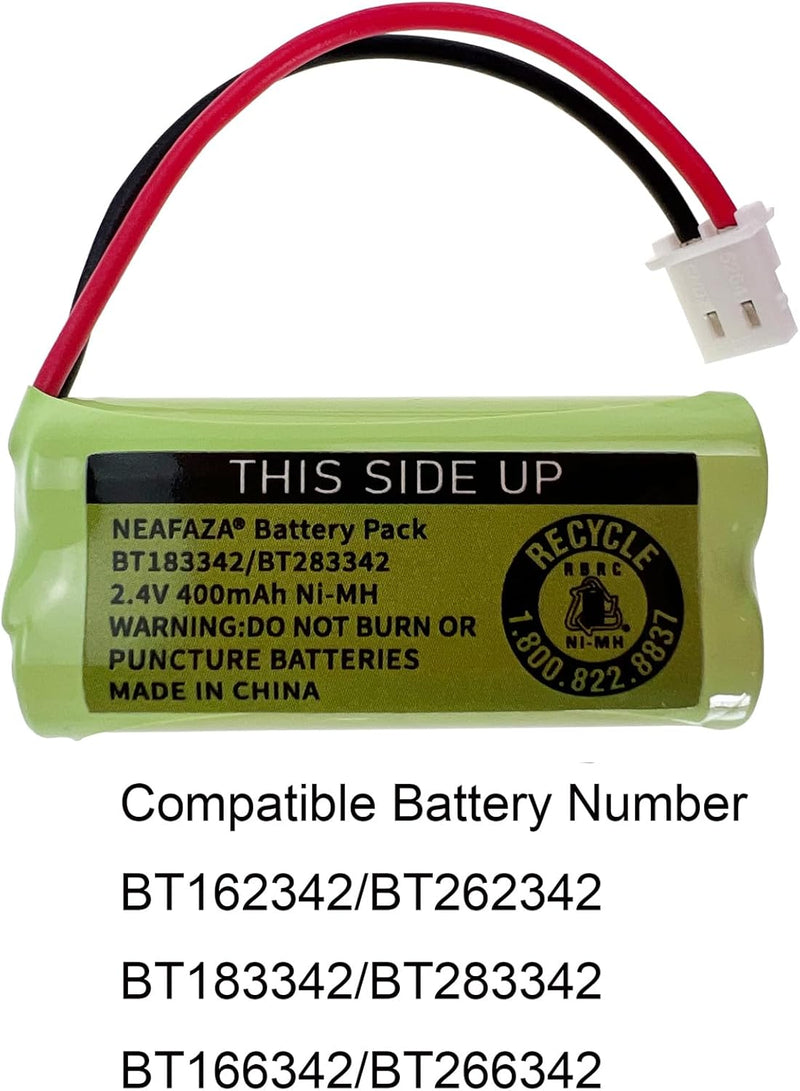 BT183342/BT283342 Phone Battery 2.4V 400mah Ni-MH BT162342 BT262342 Compatible with VTech CS6114 CS6419 AT&T EL52100 EL50003 EL52300 Cordless Handsets