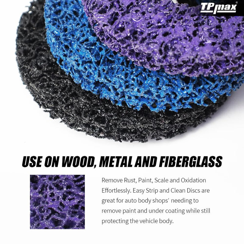[Australia - AusPower] - Ur-Excellent Wire Stripping Discs 5 x 7/8 Inch Rust Remover Remove Paint and Oxidation Poly Strip Grinding Wheel Angle Grinding Wheel 3 Pack (Purple/Blue/Black) 125 mm 3.0 