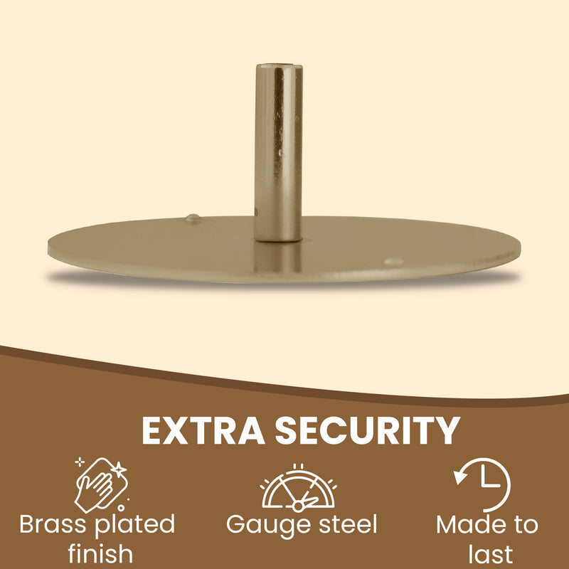 NU-Set 6 x 2171-3 Door Hole Cover Steel Plate Brass Finishing, 6 Pack