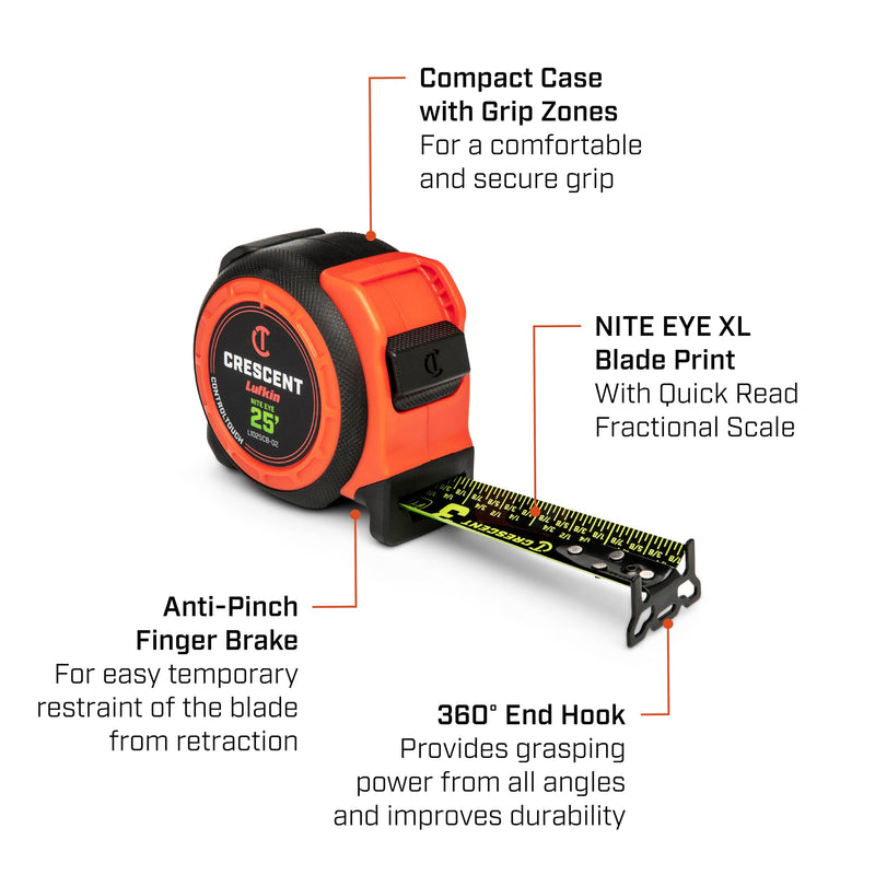 [Australia - AusPower] - Crescent Lufkin 16ft CONTROLTOUCH NITE Eye™ Tape Measure | L1016CB-02 