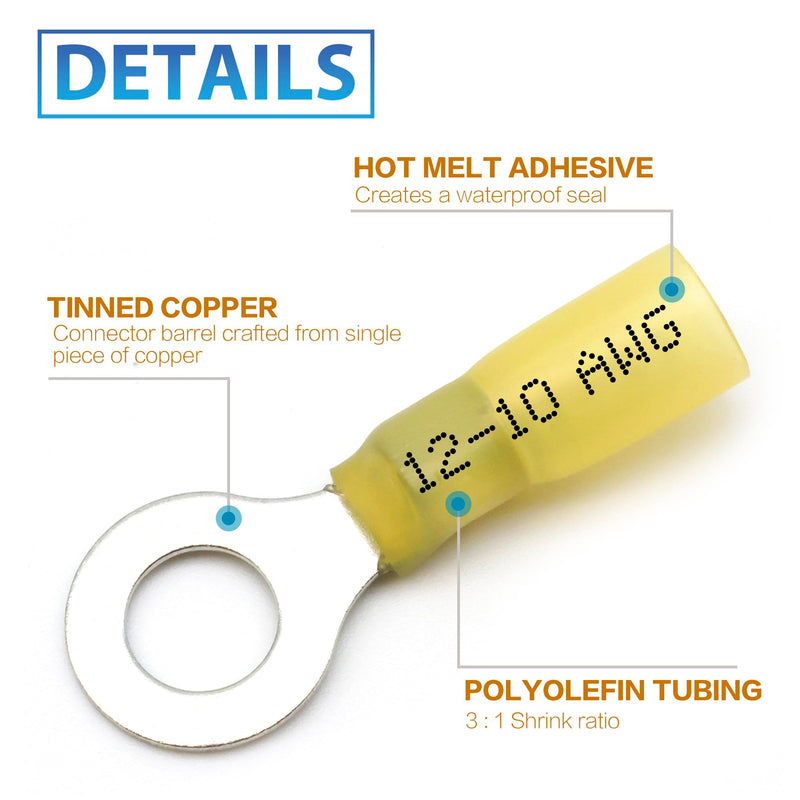 [Australia - AusPower] - 260Pcs Heat Shrink Wire Connectors Kit - Marine Automotive Electrical Connectors - Crimp Terminal Set for Electrical Wiring - Waterproof Fork Spade Ring Butt Connector Assortment 260 