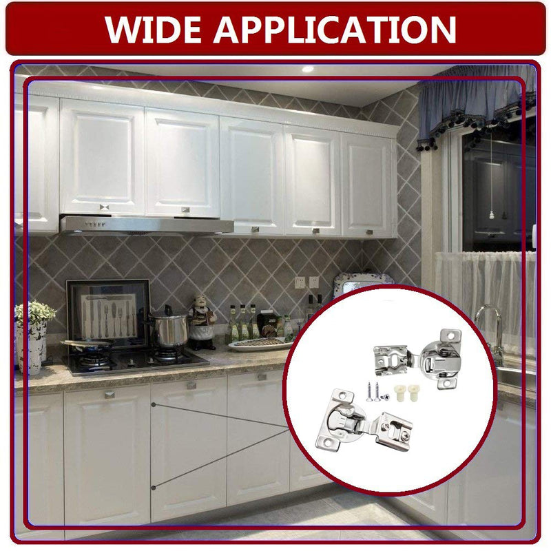 10 Pcs 3/4" Overlay Soft Close Cabinet Hinges 105° 3 Way Adjustable | 2D Structure,Cold Rolled Alloy Steel,face frame cabinets,anti-rust coating,damped closure,7.6kg/pair,50k cycles,14-26mm doors 2D 3/4 inch Overlay 10
