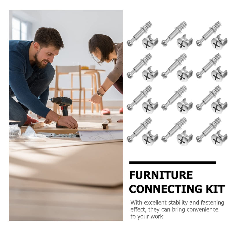 [Australia - AusPower] - Kits 50 Sets 28mm Alloy Furniture Connecting Kit Cam Lock Fittings 2- in- 1 Pre- Inserted Nuts And Bolt Assortment for Cribs And Bunk Bed Jst Connector 