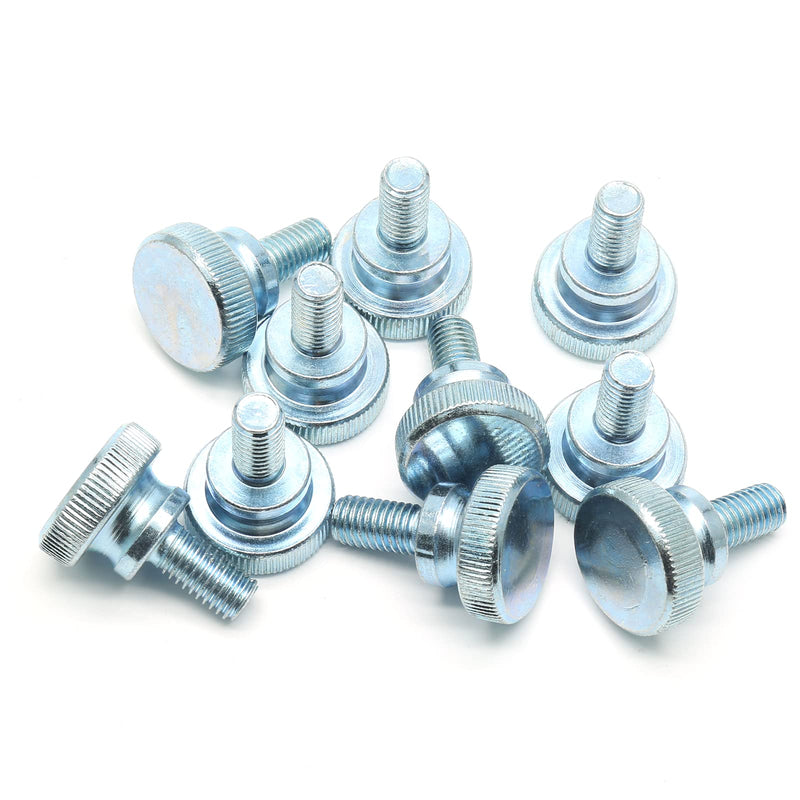 [Australia - AusPower] - Uenhoy 10 Pcs M8 Knurled Thumb Screws Znic Plated Flat Head Thumbscrews Grip Knobs - M8x16mm 