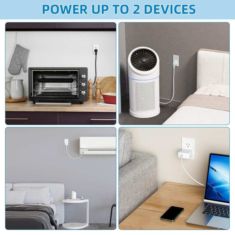in Wall Cable Management Kit,Recessed Outlet Box for Wall Mount TV, Outlet Relocation Kit for Relocating Unreachable Electrical Outlets,2 AC Outlets,in Wall Extension Cord