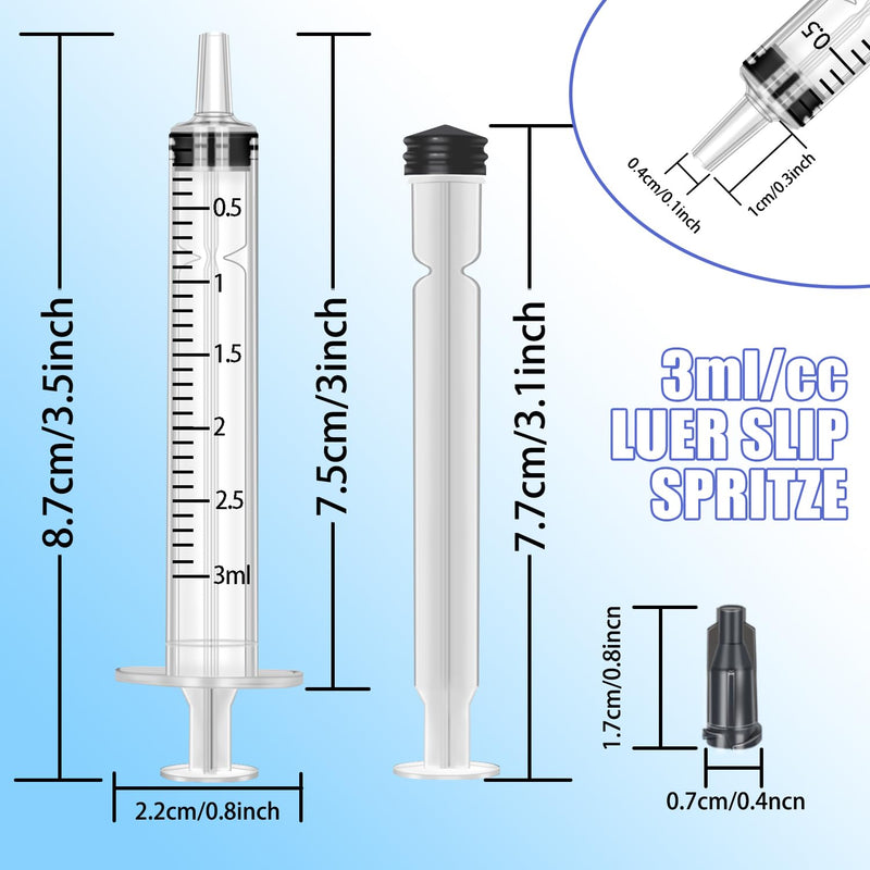 Pack of 40 3 ml Syringes, Oil Dosing Syringe (without Needles) with Caps, for Small Pet Feeding, Industrial Precision Application 40 pieces-3ml