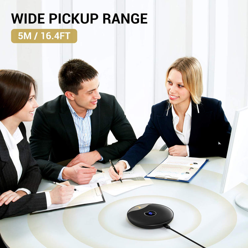 [Australia - AusPower] - TONOR USB Conference Microphone, 360° Omnidirectional PC Computer Condenser Mic with Mute Button for Online Meeting/Class, Zoom Call, Skype Chatting, Plug & Play (TM20) 