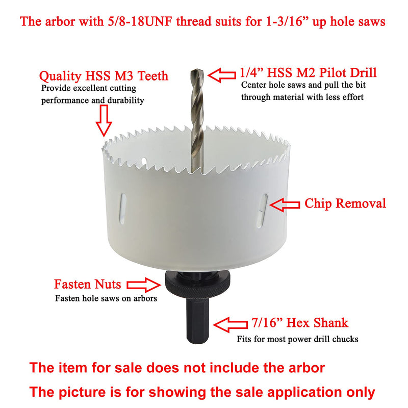 MaxTool 5-1/2" Bi-Metal Hole Saw 140mm Cobalt High Speed Steel M42 Bimetal Holesaw with 1.5" Deep 5/8-18 Thread for Metal Wood Plastic; BM03W44R532 5-1/2"