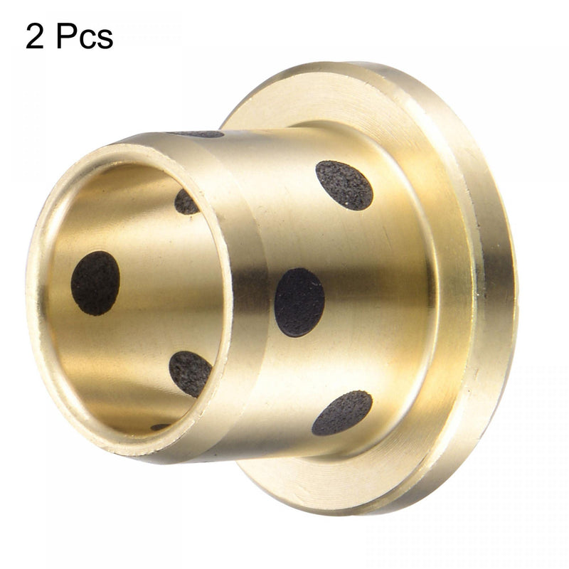 [Australia - AusPower] - uxcell Flanged Sleeve Bearings 12mm Bore 15mm OD 15mm Length 21mm Flanged Dia 3mm Flange Thickness Wrapped Oilless Bushings Brass 2pcs 12x15x15mm 