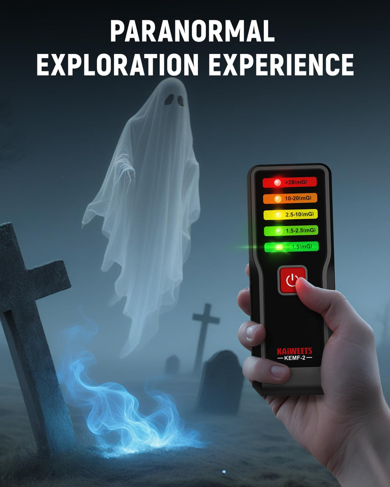 [Australia - AusPower] - KAIWEETS Magnetic Field EMF Meter, Ghost Hunting Detector, Handheld Electromagnetic Paranormal Investigation Equipment with 5 Level LED Lights, EMF Reader for Home, Office, Outdoor Inspection 