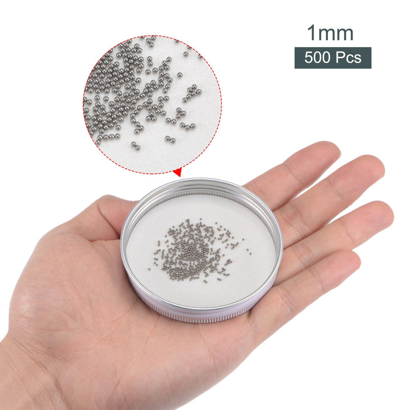 [Australia - AusPower] - uxcell 1000pcs 0.5mm, 1mm 304 Stainless Steel Bearing Balls G25 Precision 