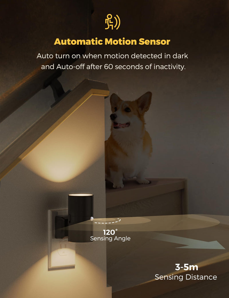 [Australia - AusPower] - L LOHAS LED Motion Sensor Night Light Plug in, Motion Activated Night Light, 0-100LM Dimmable, 3000K Soft White, Motion Sensor Light Indoor for Bathroom Hallway Bedroom Stairway Kids Elderly, 2 Pack 