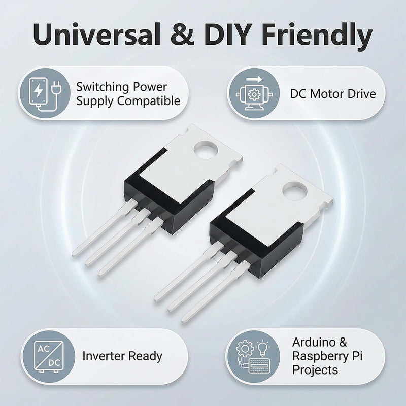 Pack of 10 IRFZ44N N-Channel MOSFET Transistors 55V 47A 3-Pin TO-220AB IRFZ44NPBF Transistors