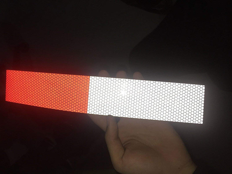 ANKIA Red White Micro Prismatic Sheeting Reflective Tape 2" X 12' Waterproof Reflector Tape Self-Adhesive Reflector Tape Conspicuity Safety Warning Sticker for Truck Trailer Pickup Mailbox (20 Pcs) 20 Pcs