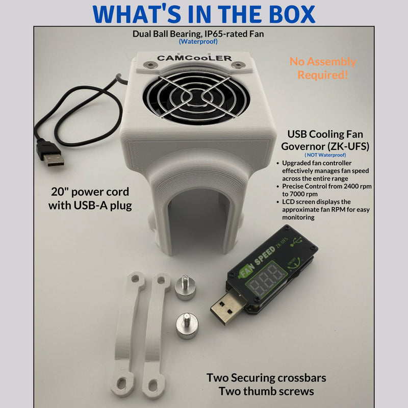 [Australia - AusPower] - MStart Cooling Fan/Case. Compatable with Mevo Start. Helps Prevent Camera Overheating in Hot Static Environments While Recording and Streaming Live Sporting Events, Music, Fishing, Hunting (White) White 