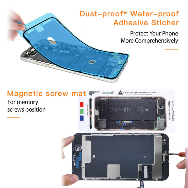 [Australia - AusPower] - for iPhone 8/SE 2020 [ 2nd Generation ] Screen Replacement Black 4.7 inch, Bsz4uov LCD Display Touch Screen Digitizer, Waterproof Frame Adhesive Sticker+Repair Tool Kit 8/SE2020-4.7inch 