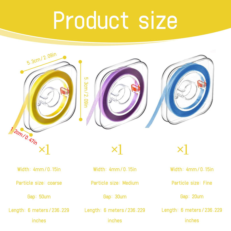 3 Rolls Tooth Polishing Strips 4mm x 6m | Sanding strips for interdental spaces and professional applications; use only according to professional instructions.