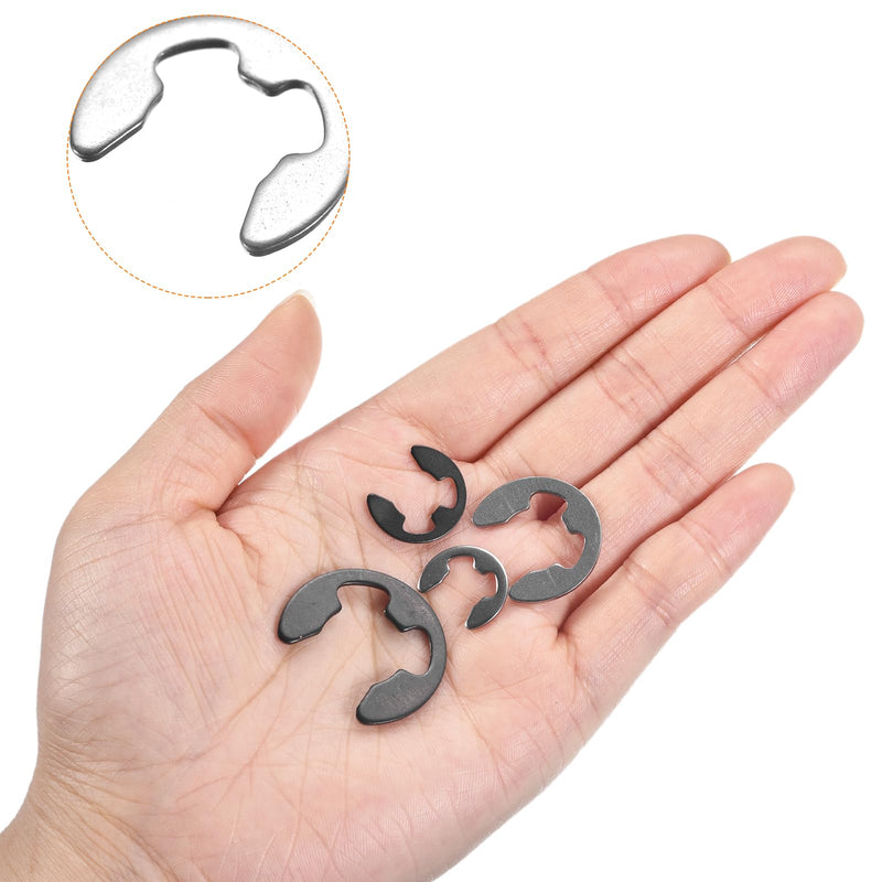 [Australia - AusPower] - uxcell 50 Pcs External Retaining Rings, 12mm 304 Stainless Steel E-Clip External Circlip Snap Rings Round Wire Snap Rings for Valves Electrical Appliances 