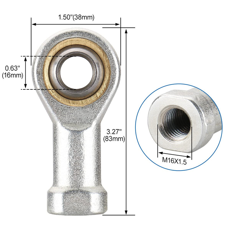 [Australia - AusPower] - Baomain Rod End Bearing FJ-1116 M16 5/8" 16mm Ball Hole Female Thread ConnectorJoint 