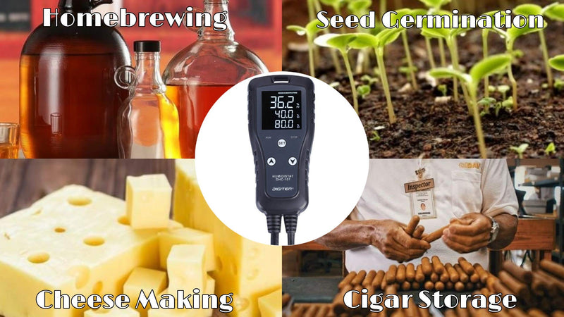 DIGITEN Digital Humidity Controller Humidistat Pre-Wired Plug Simple-Stage AC 110V -240V with High Accuracy Humidity Sensor for Dehumidifier Humidifier Reptiles Greenhouse Exhaust Fan Fermentation
