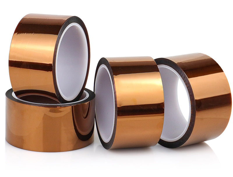 BOMEI PACK Polyimide Tape, 4 Pack High-Temperature Resistant Tape 2inch x 33m(108ft), No Residue Heat-Resistant Tape for Electric Task, 3D Printing, Soldering, Sublimation, Masking Sealer Machine
