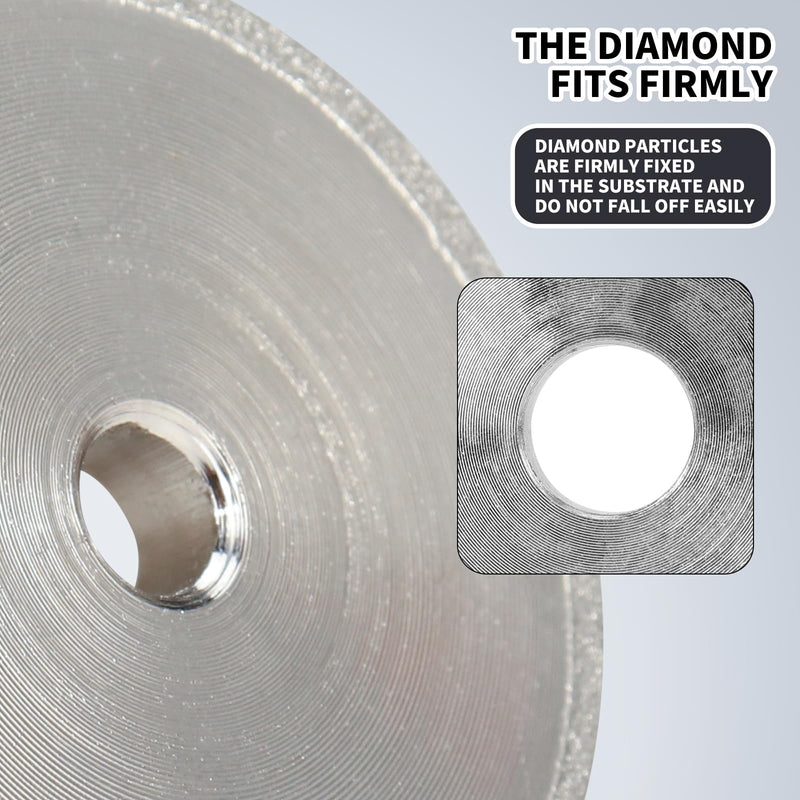 2Inch Diamond Grinding Wheel, High Speed Steel Tools with 1/4" Mounting Mandrel for Drill/Die Grinder, Sharpening Wheel Ideal for Sharpening Wood-Turning Tools, Chisels, Carbide and More 6mm Diamond Grinding Set