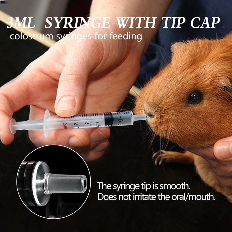 [Australia - AusPower] - 12 Pack 3ml Syringe with Cap and Luer Slip Tip, Sterile Syringe Individually Packaged for Labs, Liquid Measuring, Feeding Pets,Oil or Glue Applicator C 3ml 12.0 