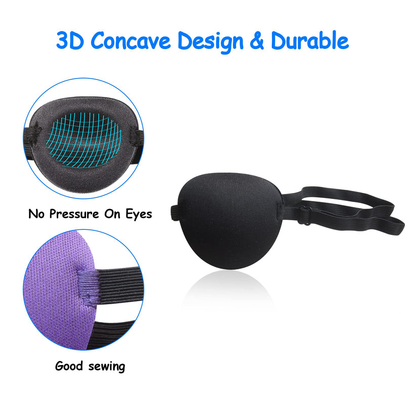 [Australia - AusPower] - 6PCS Eye Patch, Adjustable Soft Eye Patches for Adults and Kids,Medical Eyepatch,Amblyopia Lazy Eye Patches for Left or Right Eyes, 6 Colors 