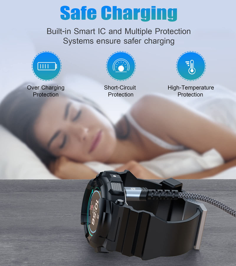 [Australia - AusPower] - Garmin Watch Charger Cable [2-Pack,4ft] Compatible with Garmin Fenix 7 7X Pro 6 6X 5 5S 5X,Forerunner 965 955 945 265 245 55 45,Approach S70 S62 S60,Vívoactive 5 4s 3,Venu Sq 3 2S,Epix Instinct Tactix 4ft+4ft Grey 