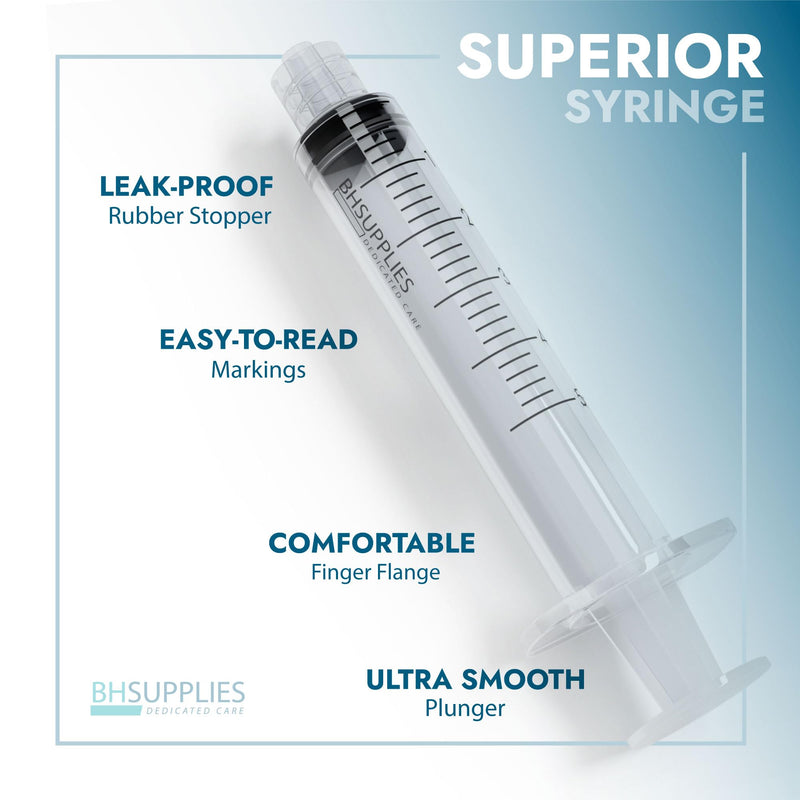 [Australia - AusPower] - BH Supplies 30ml Luer Lock Tip Syringes (No Needle) - Sterile, Individually Wrapped - 50 Syringes 30 mL - Luer Lock 50.0 