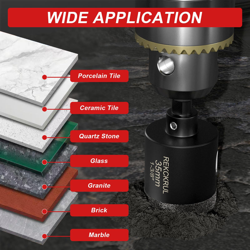 6 Inch Diamond Hole Saw with Pilot Drill Bit, Premium Tile Hole Saws for Porcelain, Ceramic, Granite, Marble, Glass - 1-3/8" Cutting Depth, Serrated Edge & Wet/Dry Use (150mm) 6 in - Single