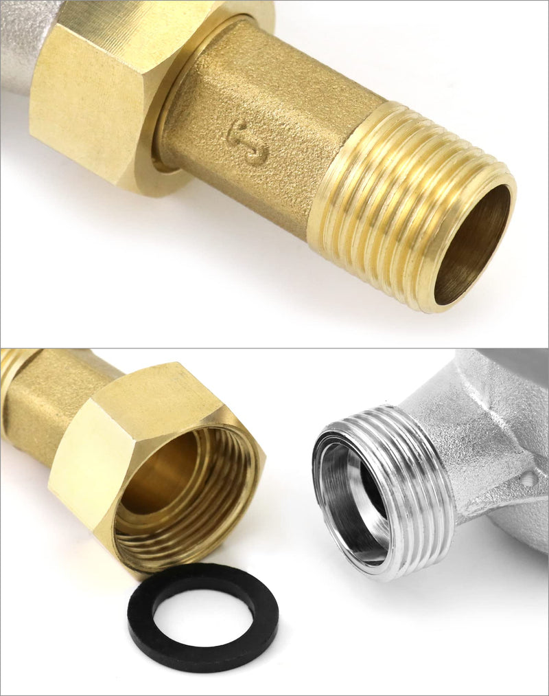 [Australia - AusPower] - QWORK Water Meter, 1/2" NPT 304 Stainless Steel Cold Water Flow Meter with Pulse Output, for Garden and Home Use, Includes 2 pcs 1/2"NPT Thread Adapter 