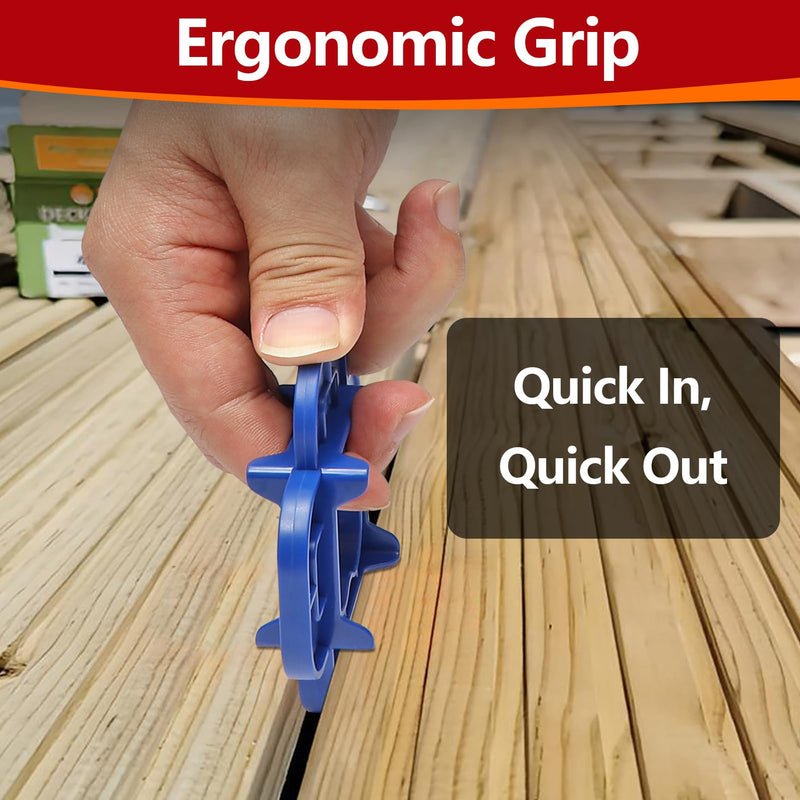 24 Packs 4-in-1 Multi-Size Deck Spacers Tool (5/32", 3/16", 1/4", 5/16") for Composite, PVC, Hardwood & Pressure Treated Decking Board - Red & Blue Options, Easy-to-Use Deck Board Spacers Gap Tool 24