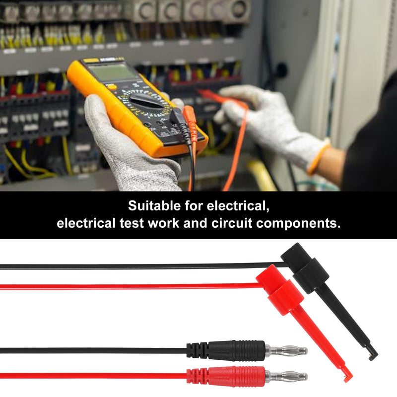 [Australia - AusPower] - 3 Pairs 4mm Banana Plug to Test Hook Clip Test Lead 22AWG Multimeter Electrical Test Jumper Wire 1m/39.37inch (3 Red+3 Black) Banana to Test Hook Clip 