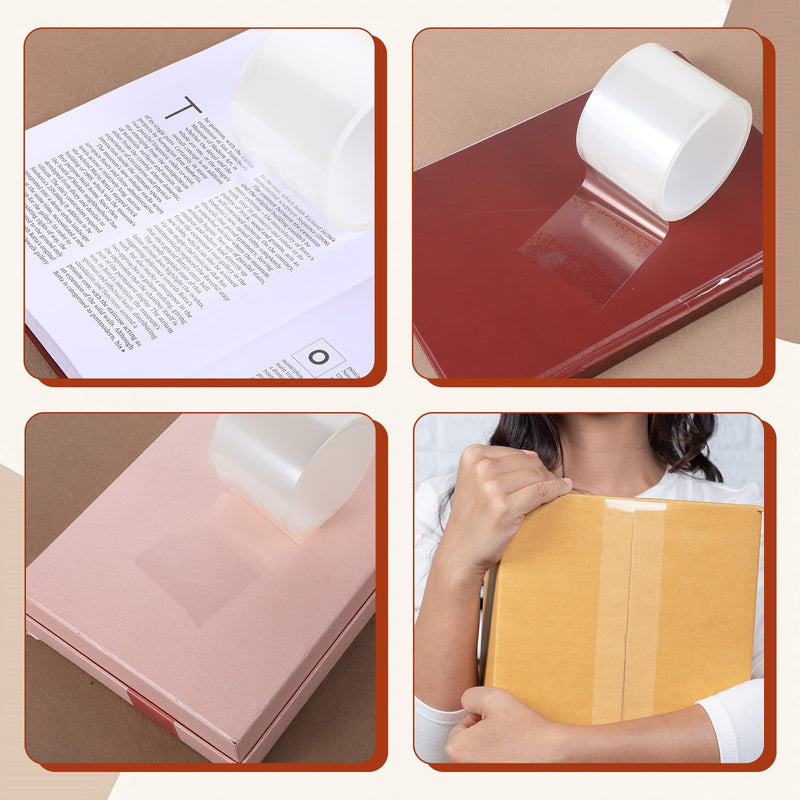 3" x 16.5Ft Book Repair Tape Archival Safe Acid-Free Clear Book Repair Tape Transparent Books Binding Tapes No Residue Strong Waterproof Adhesive for Libraries Textbook Photo Album Removable Tapes